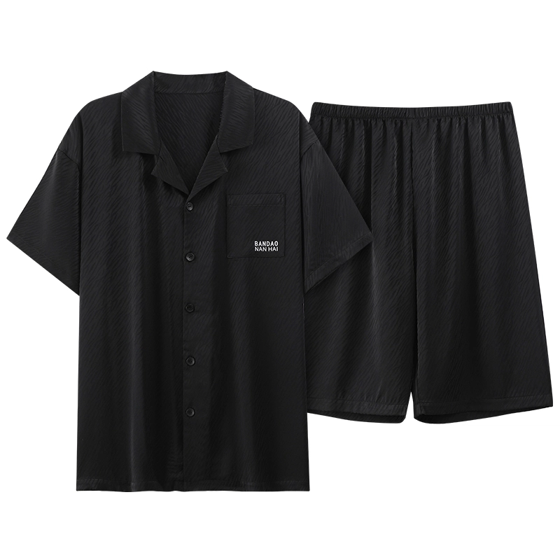 帕兰朵 柔软短袖时尚居家休闲可外穿翻领睡衣套装 男款