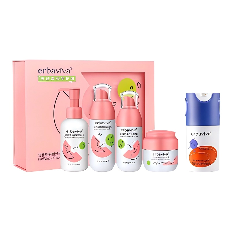 艾芭薇 净澈控油护肤套装 保湿补水 防晒水乳面霜