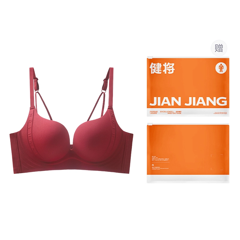 健将 豹纹内衣小胸聚拢显大收副乳防下垂美背无痕胸罩文胸 女款 礼袋装