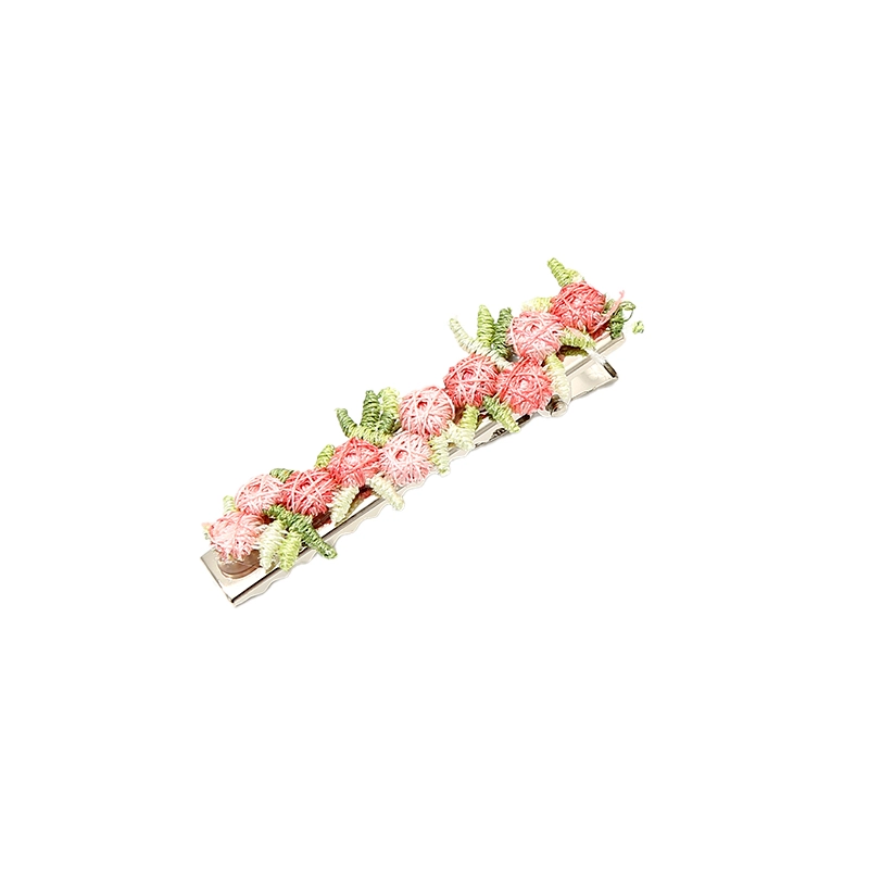 如花梦 粉色爱心花朵高级感后脑勺盘发鲨鱼 亚克力 发夹 女款