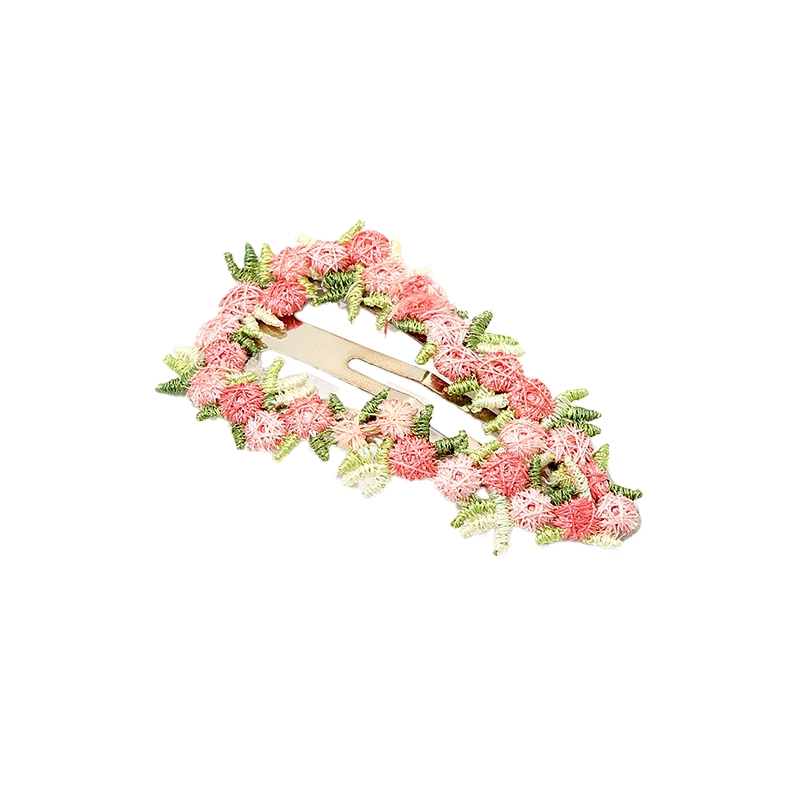 如花梦 粉色爱心花朵高级感后脑勺盘发鲨鱼 亚克力 发夹 女款