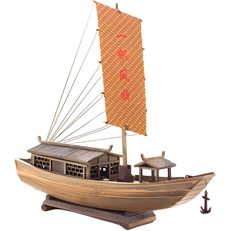 西瓜藤 仿古帆船 装饰品 渔船 绍兴乌篷船 木船摆件 成品模型