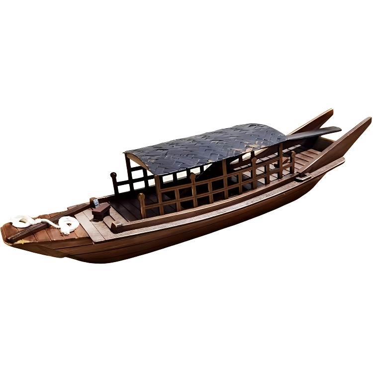 西瓜藤 仿古帆船 装饰品 渔船 绍兴乌篷船 木船摆件 成品模型