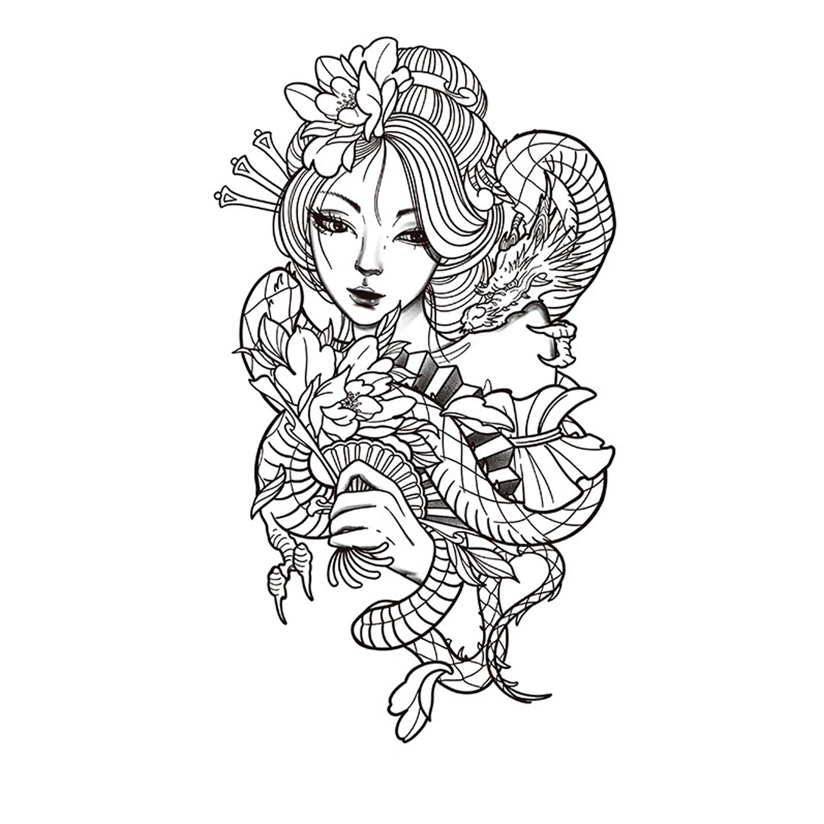 猎己  花漾奇境草本纹身贴 防水防汗不反光手臂小腿脖子胸口手指满背半甲 小众男女