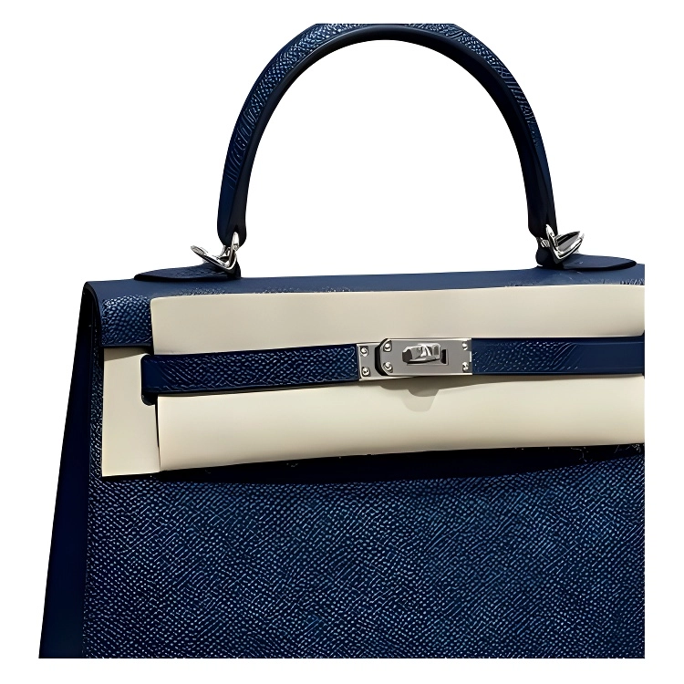HERMES Kelly 25 Epsom 7U Navy