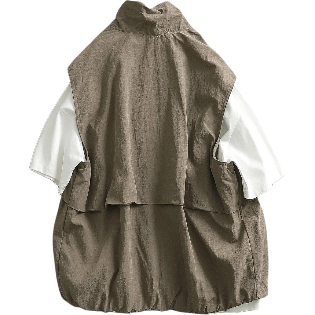 见川 日系复古工装风立领机能马甲 男款