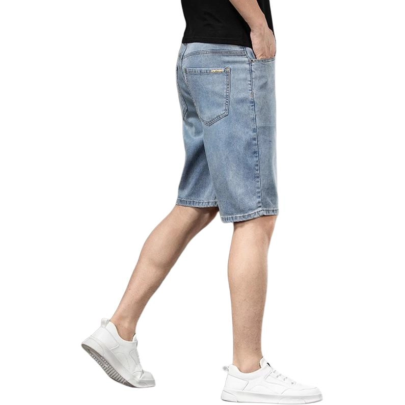 炳盛 五分薄款宽松直筒中腰牛仔短裤 男女同款