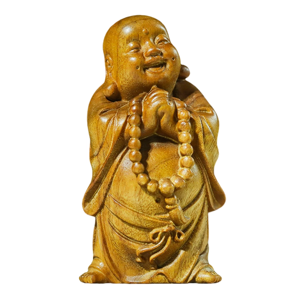 仙作美 招财弥勒佛】金丝楠枯木老料整木雕刻文玩手把件桌面 楠木 木作摆件 男女同款情侣款