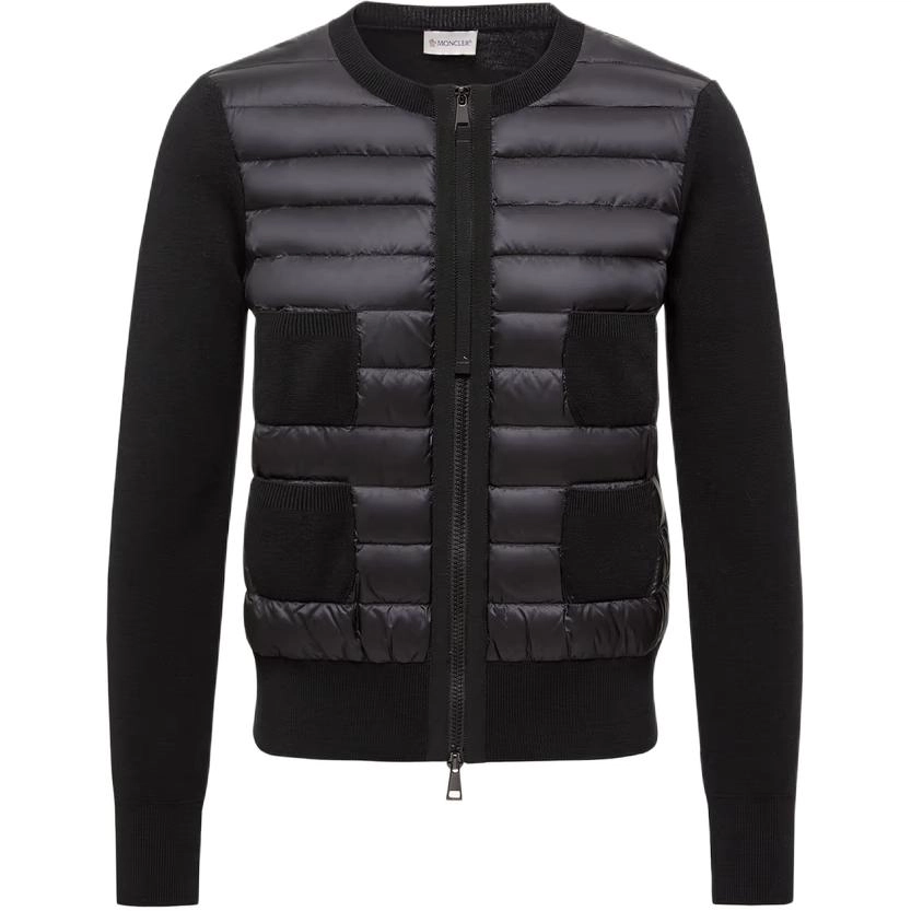 Moncler Padded Wool Zip-Up Cardigan