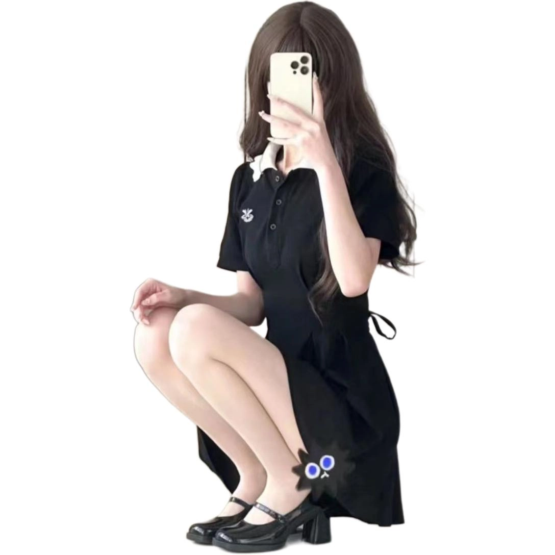 桴生 收腰显瘦仙女小个子纯欲绝美学院风短袖连衣裙 女款