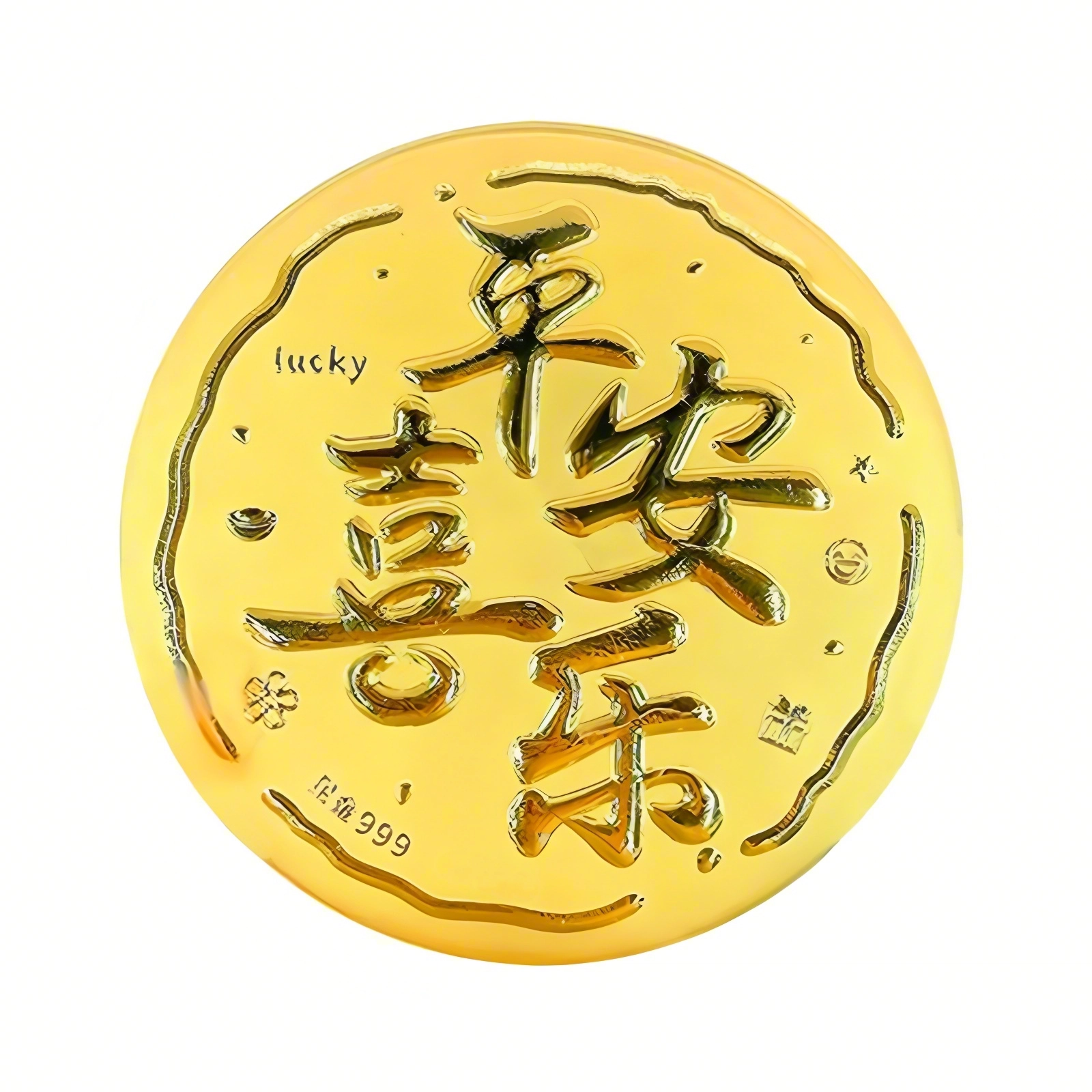麟典 平安喜乐大饼发财平安纳福金饼新中式储值纪念金钱币宝藏高级小众保值礼盒#好运 金 挂件 男女同款情侣款