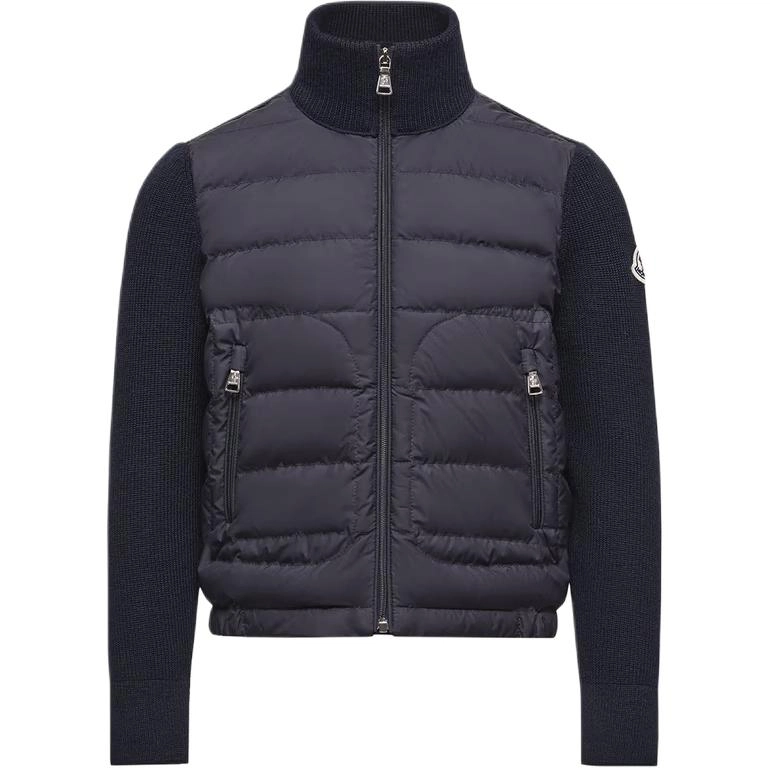 Moncler Padded Wool Blend Zip-Up Cardigan
