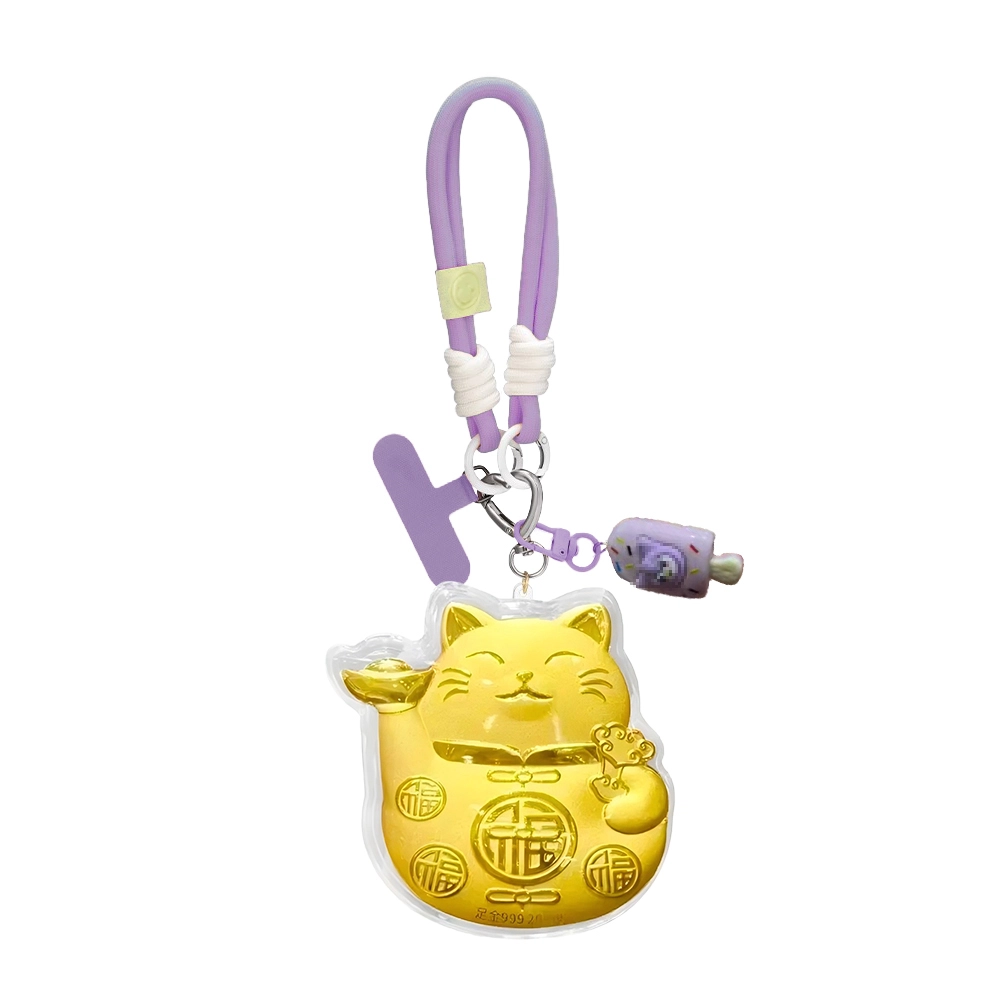 挚爱永恒 元宝招财猫挂件 招财纳福 精致萌趣可爱小猫咪 新中式创意背包挂饰 亚克力 钥匙扣 女款