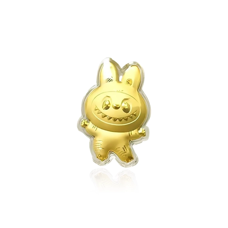 重庆金店 可爱拉 萌趣精致简约轻奢时尚百搭小众设计收藏储蓄储值纪念 足金 一口价 金贴 男女同款情侣款