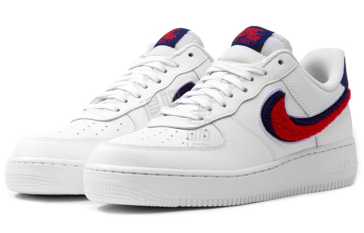 Nike Air Force 1 3D Chenille Swoosh White Red Blue