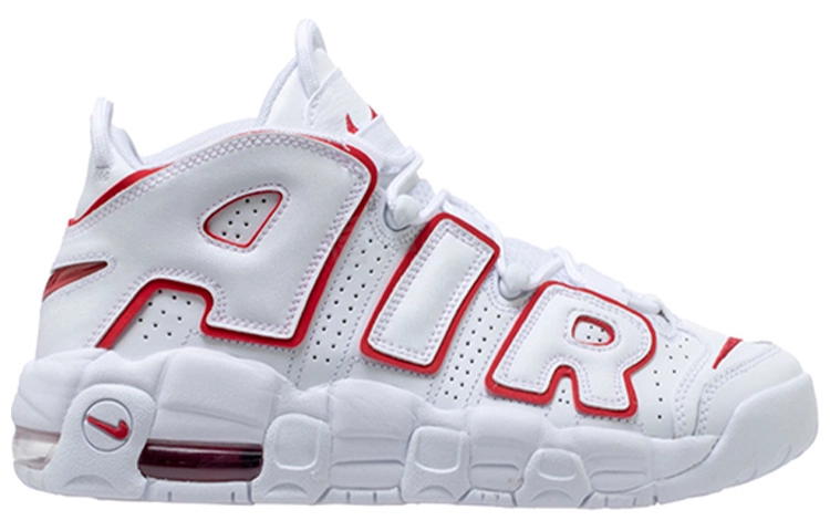 Nike Air More Uptempo White Varsity Red Outline"