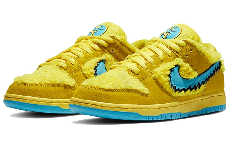 Grateful Dead x gold nike Dunk SB Pro opti yellow
