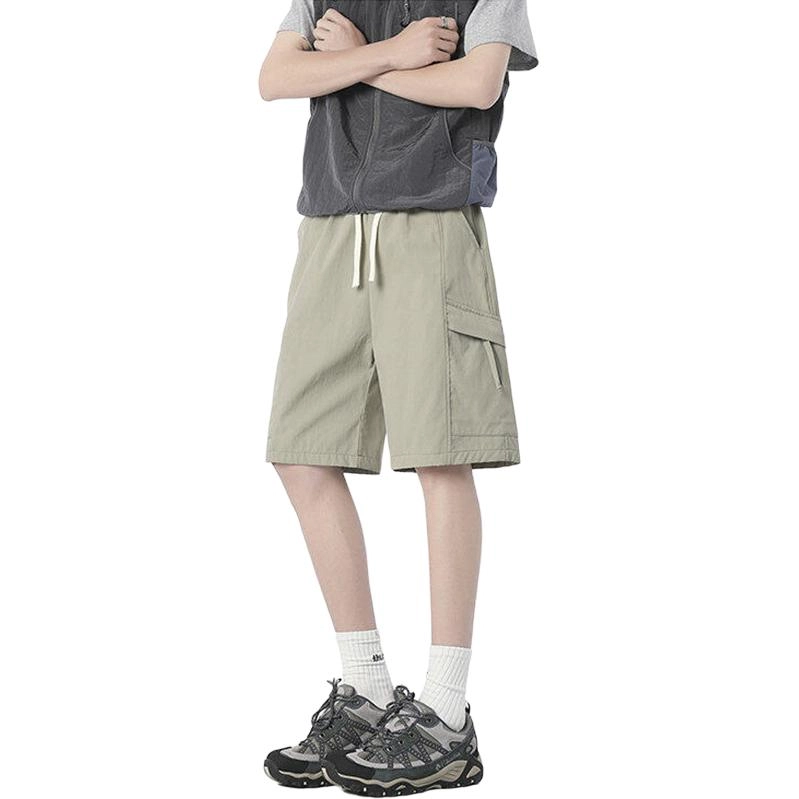 大白鲨 薄款宽松时尚高街凉感运动潮牌美式直筒中裤青少年山系户外百搭潮流休闲短裤 男女同款