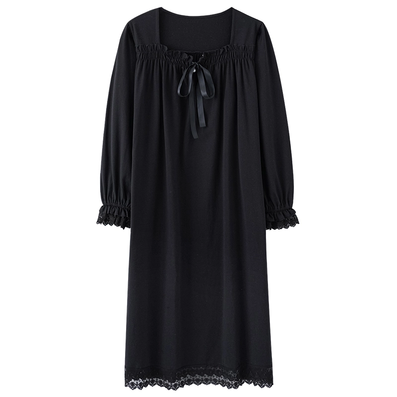 怀尔蔚 舒适薄款休闲时尚长袖家居服睡裙 女款