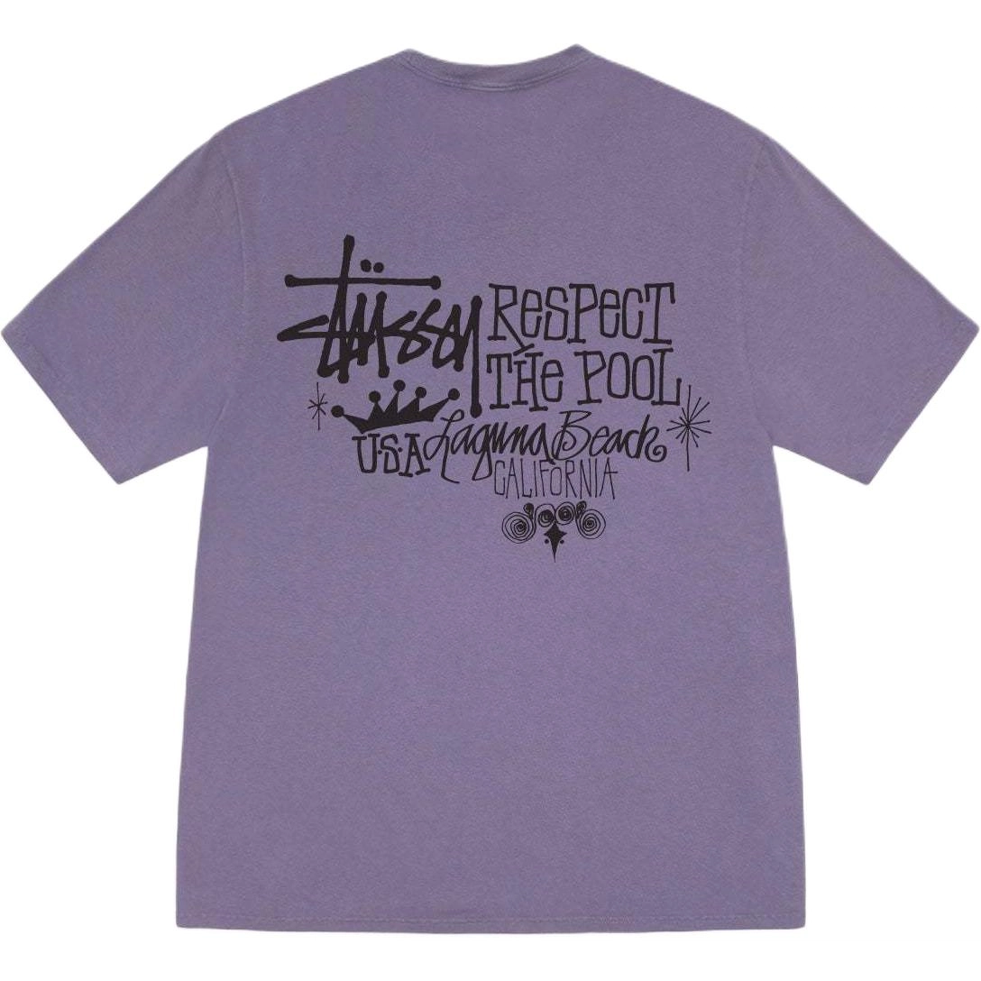 Stussy SS25 RESPECT THE POOL TEE PIGMENT DYED logoT