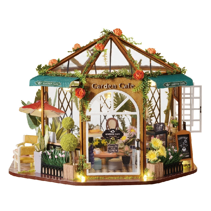 一合鸽 小屋花间咖啡手工建筑 拼装模型