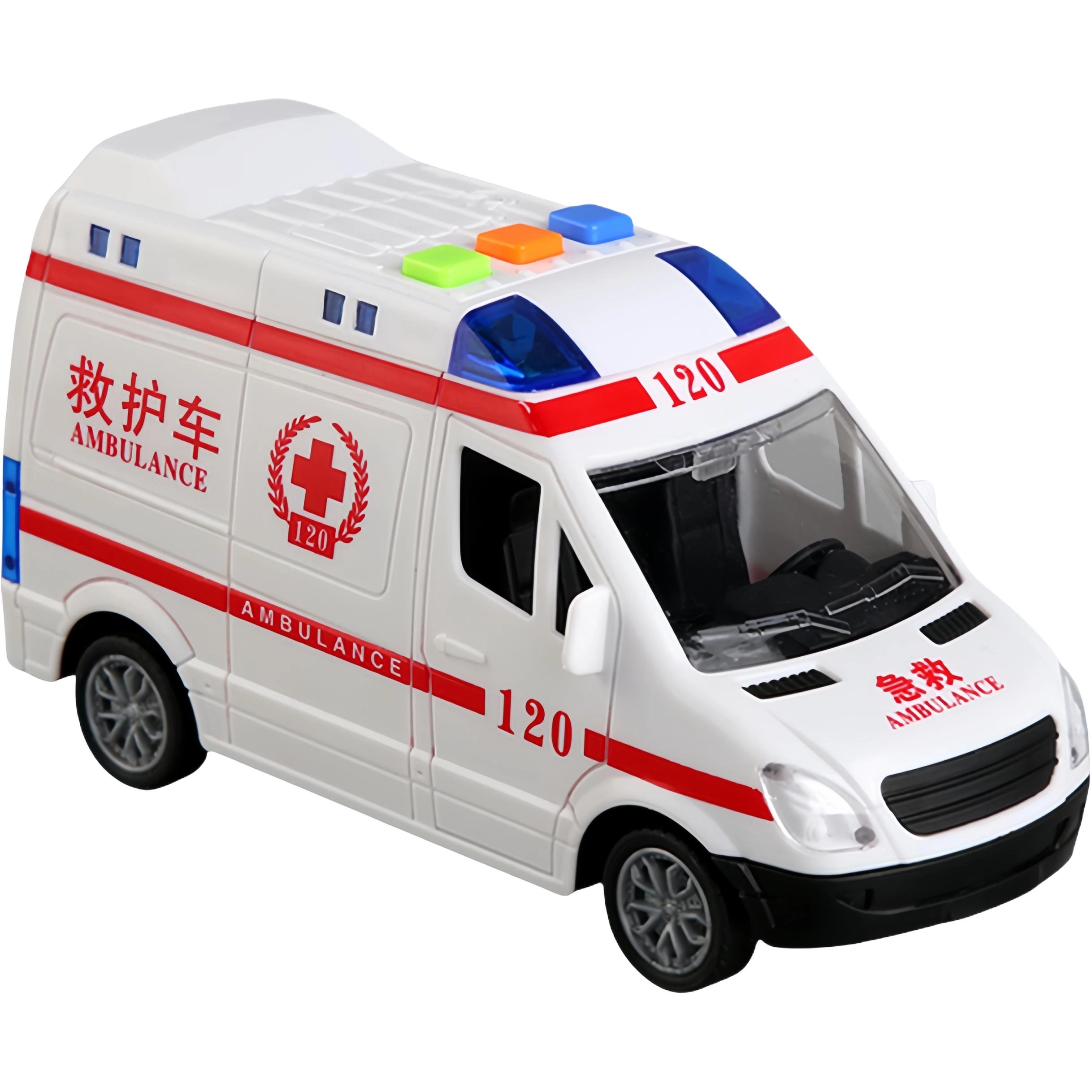 贝贝家 救护车警车 惯性行驶 灯光音乐 小汽车 早教益智 成品模型