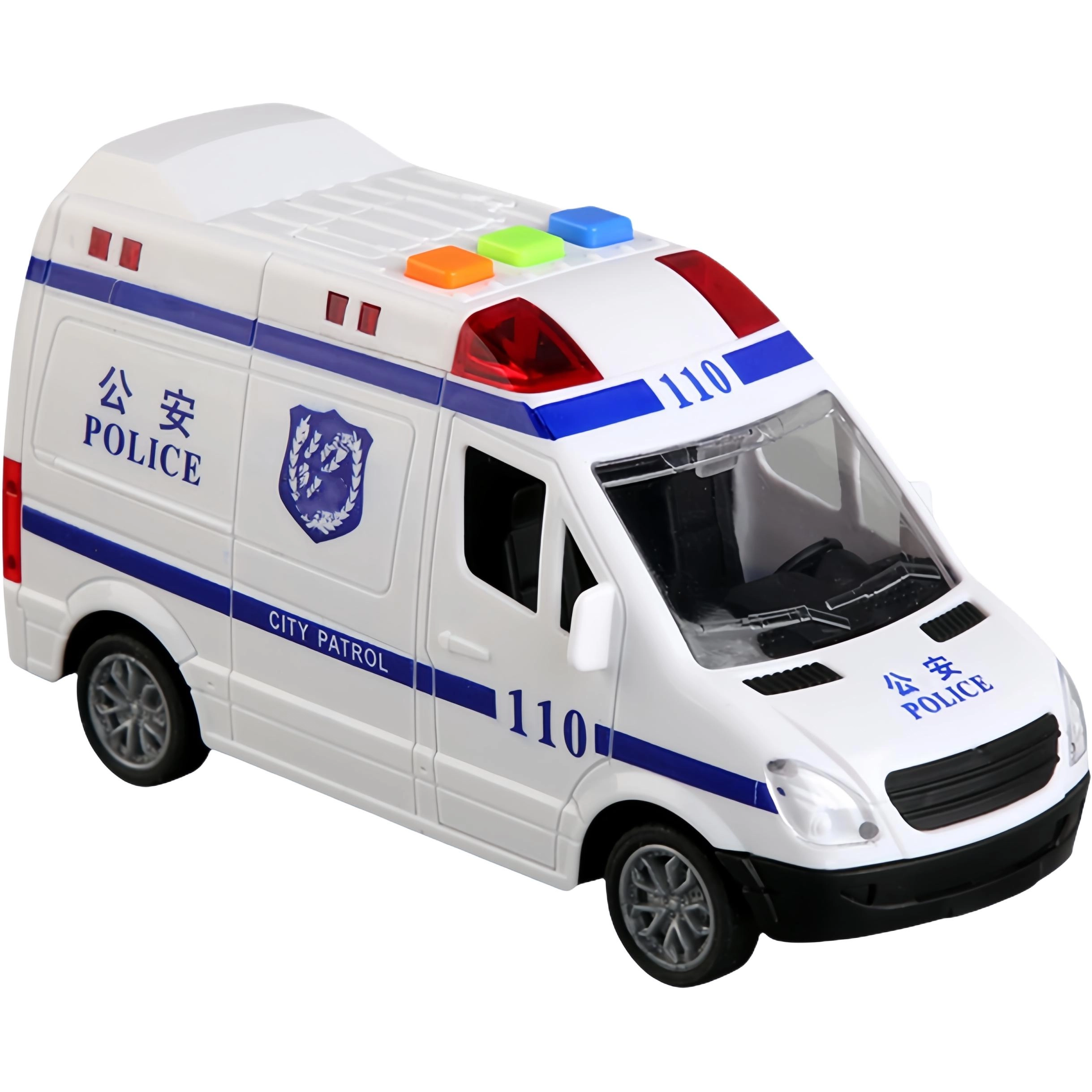 贝贝家 救护车警车 惯性行驶 灯光音乐 小汽车 早教益智 成品模型