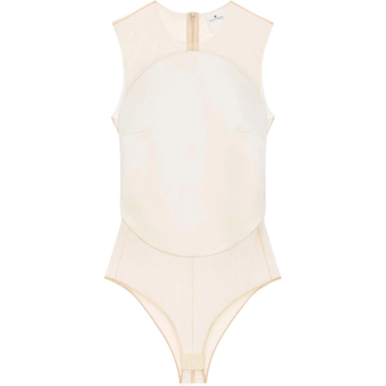 COURREGES SS25 ILLUSION CIRCLE SATIN BODYSUIT