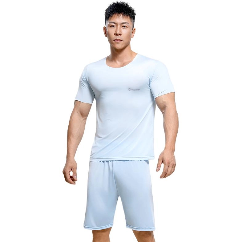 墨立方 舒适百搭纯色短袖短裤休闲运动套装 男款