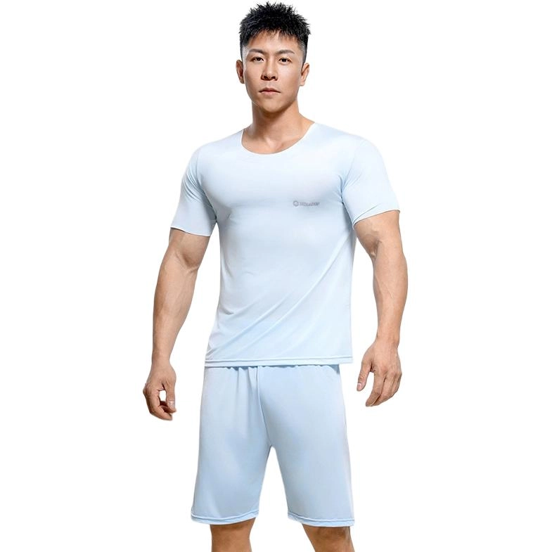 墨立方 舒适百搭纯色短袖短裤休闲运动套装 男款