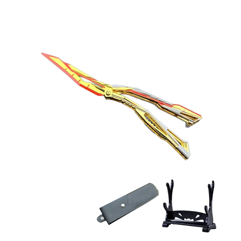 吉砖 武器炽芒蝴蝶刀破浪逐光甩手 成品模型