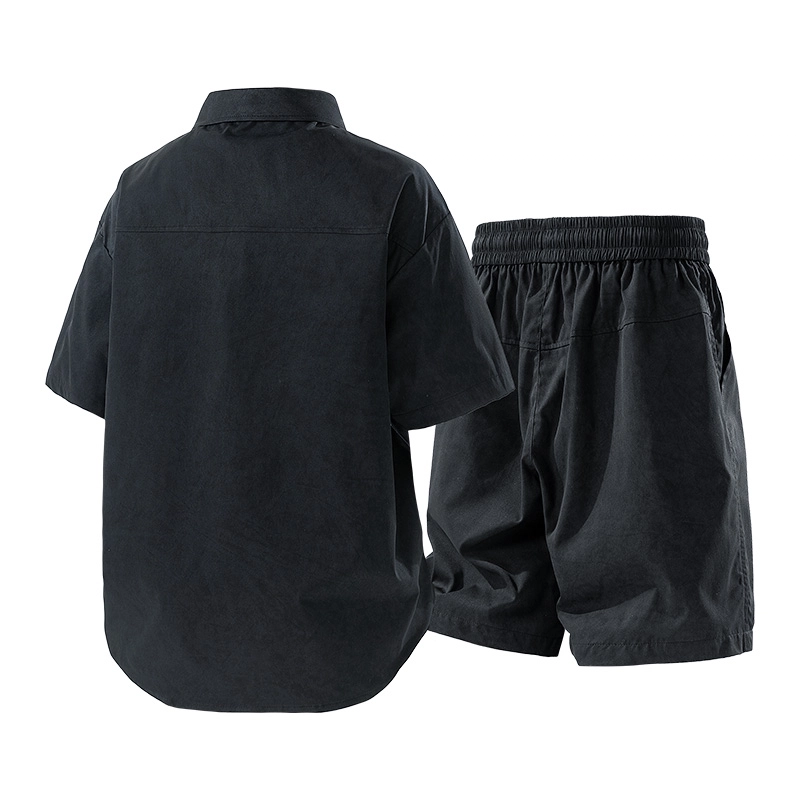 虫小绿 休闲服装两件套青少年大码扎染衬衫套装 男女同款