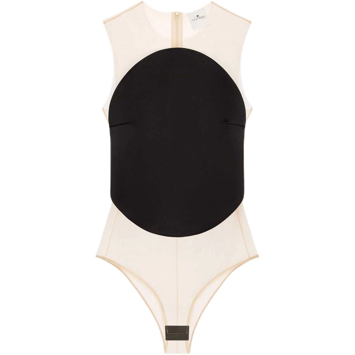 COURREGES SS25 ILLUSION CIRCLE SATIN BODYSUIT
