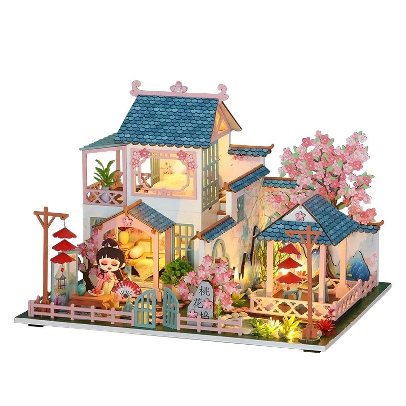喜顽童 创意小屋桃花坞别墅建筑房 拼装模型