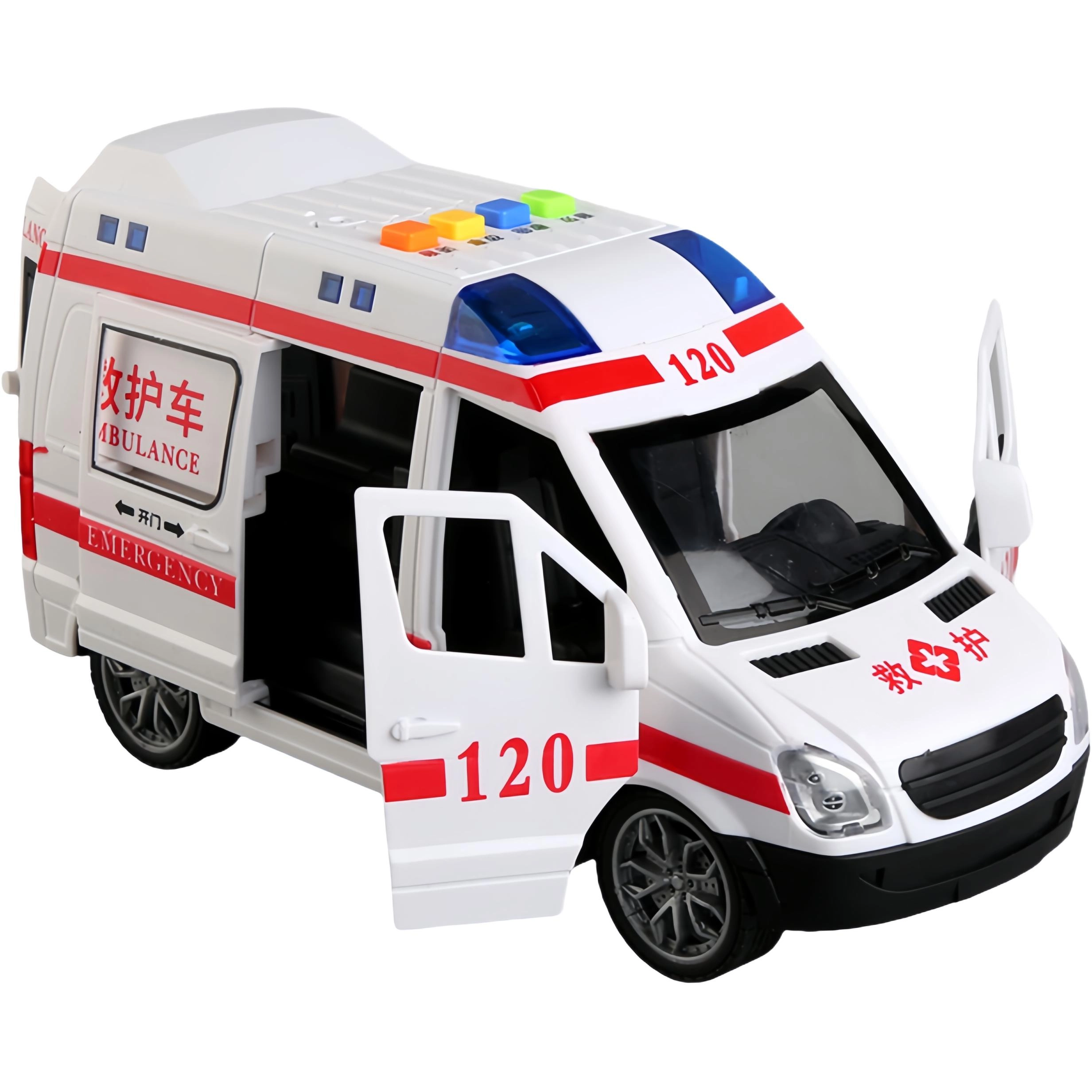 贝贝家 救护车警车 惯性行驶 灯光音乐 小汽车 早教益智 成品模型