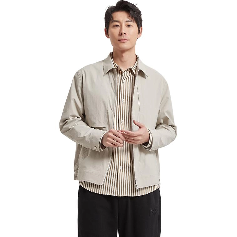 古鲨 轻熟风行政高端商务休闲翻领秋装夹克外套 男款