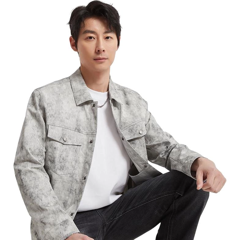 古鲨 扎染帅气潮流高端时尚翻领秋装夹克外套 男款