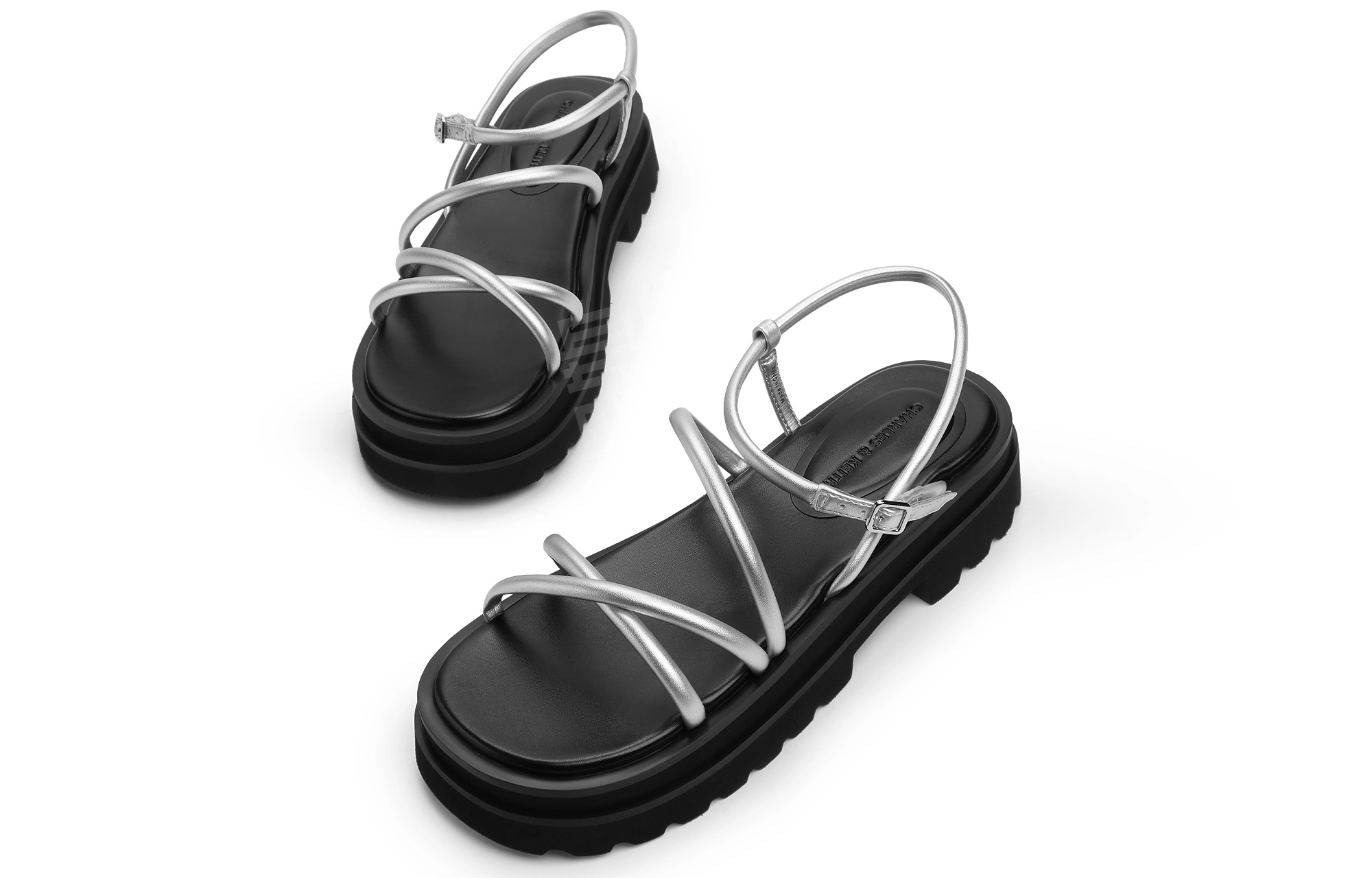 CHARLESKEITH ck EVAPU 4.1cm SilverBeigeBlack
