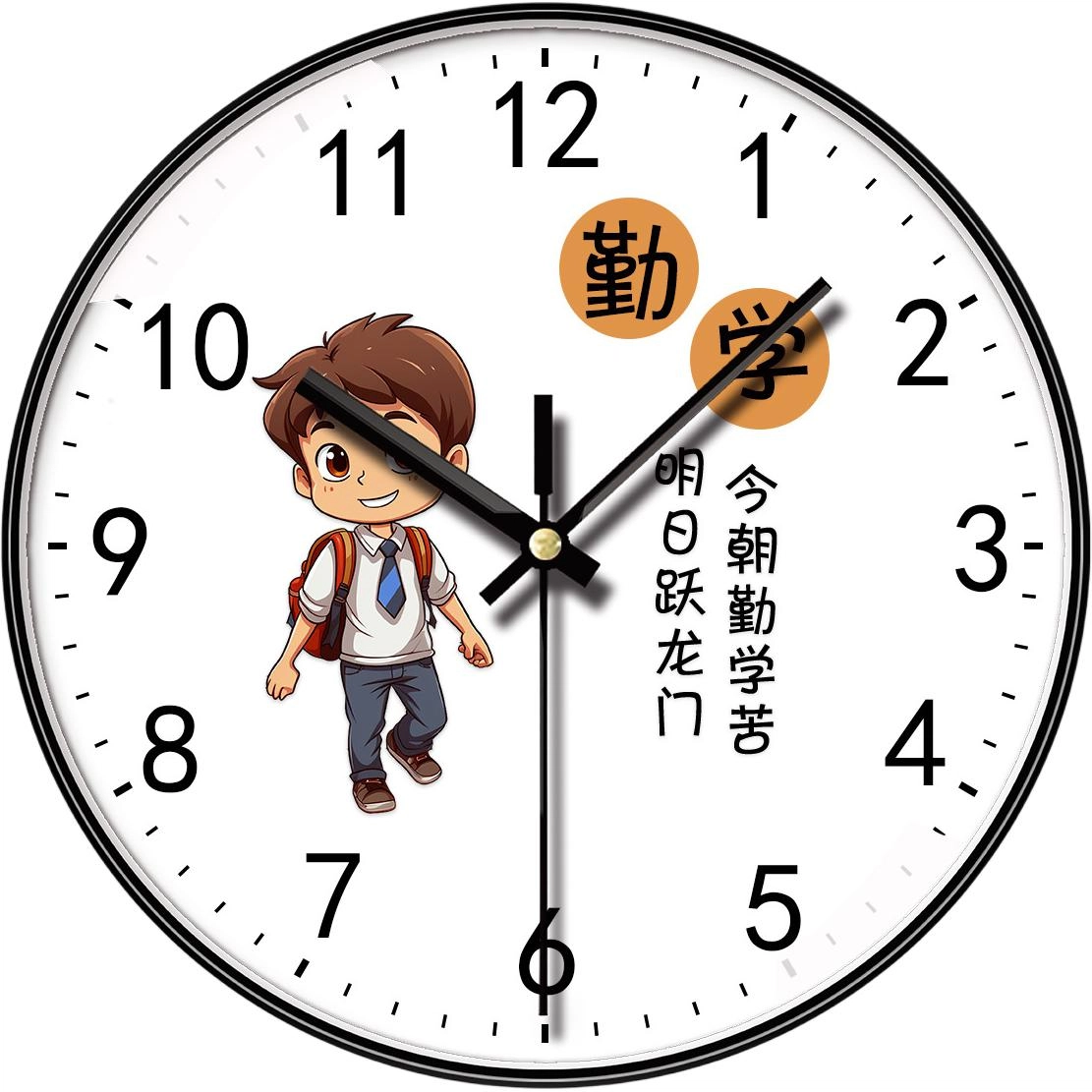 恒齐 学生教室钟表时钟高考励志学校初中高中班级 扫秒机芯 挂钟 男女同款
