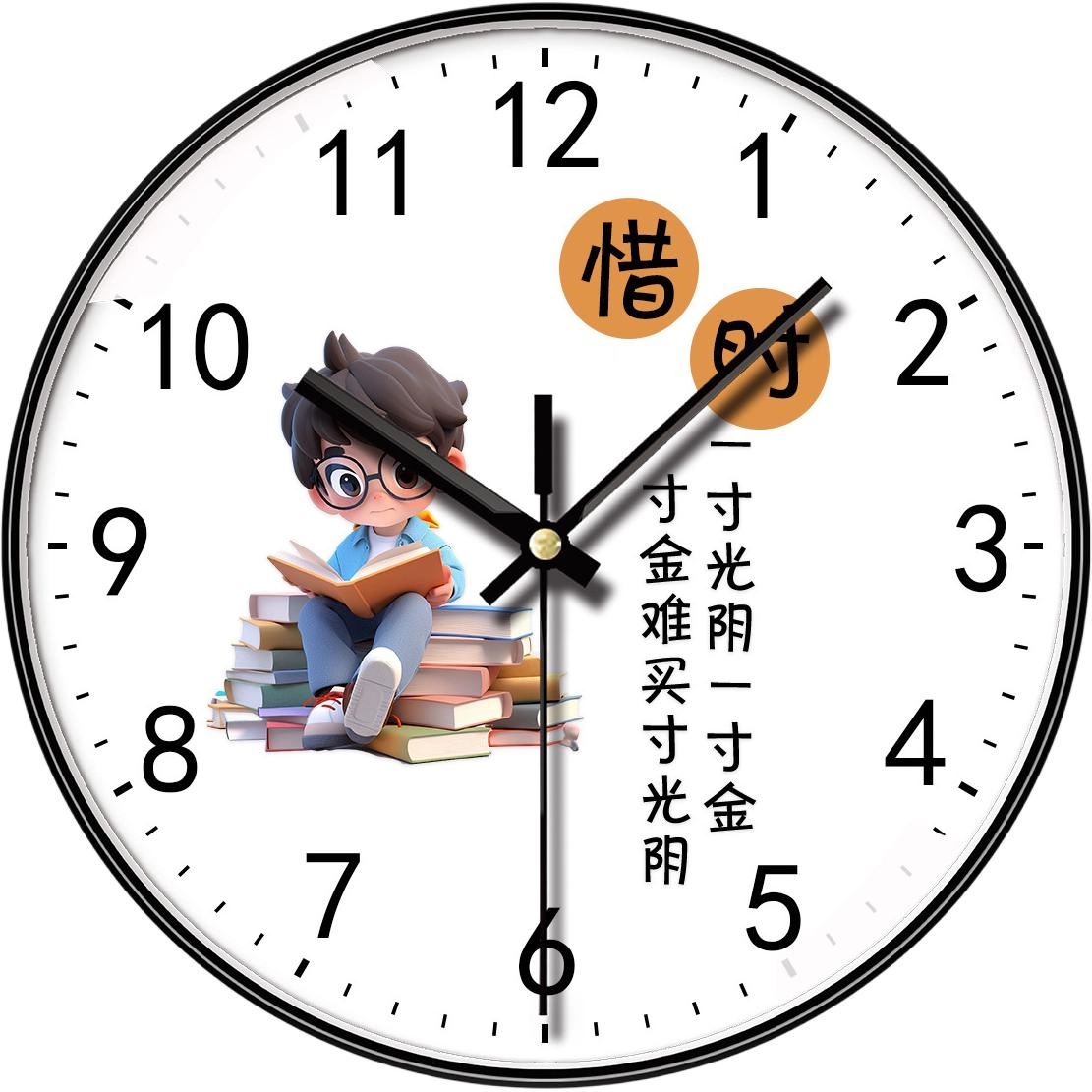 恒齐 学生教室钟表时钟高考励志学校初中高中班级 扫秒机芯 挂钟 男女同款