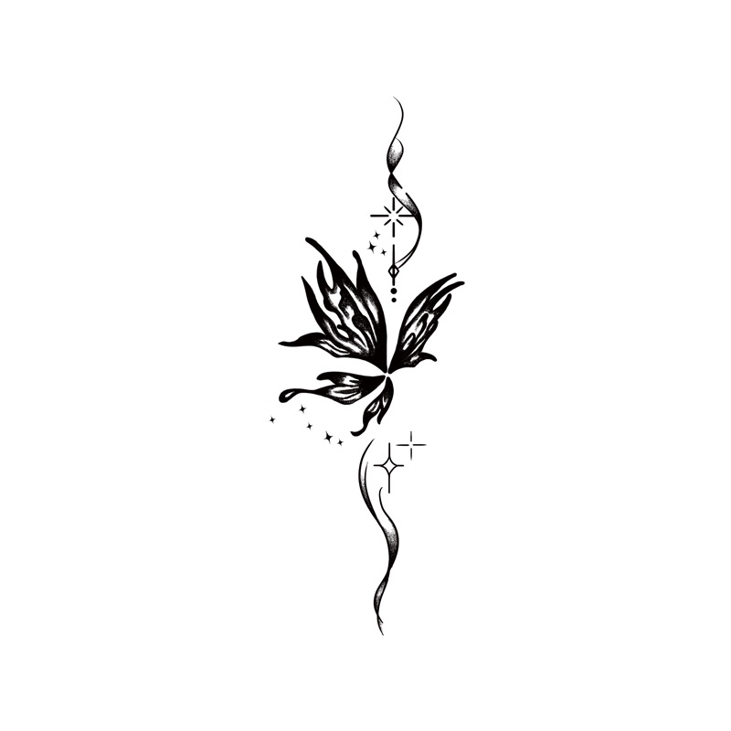 馨枕居  蕾丝蝴蝶手枪刺链草本纹身贴