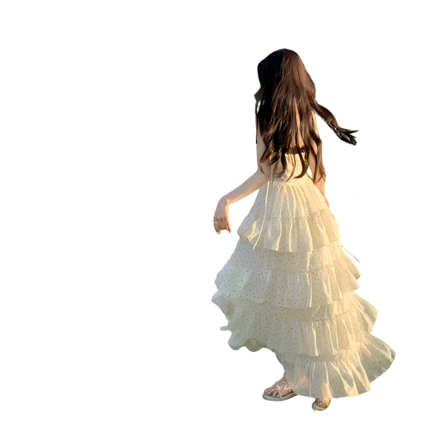 水中花 波点连身裙夏日绝美小裙子吊带连衣裙  女款