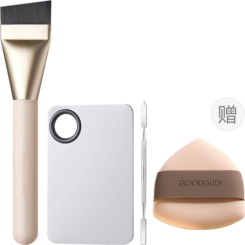 古迪  刀锋粉底刷子 一字扁头不吃粉化妆师专用粉底液化妆刷加调色板