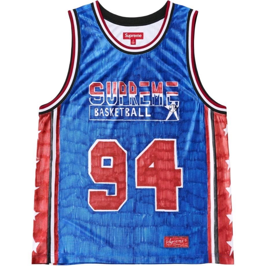 Supreme SS25 Marker Basketball Jersey logo Blue