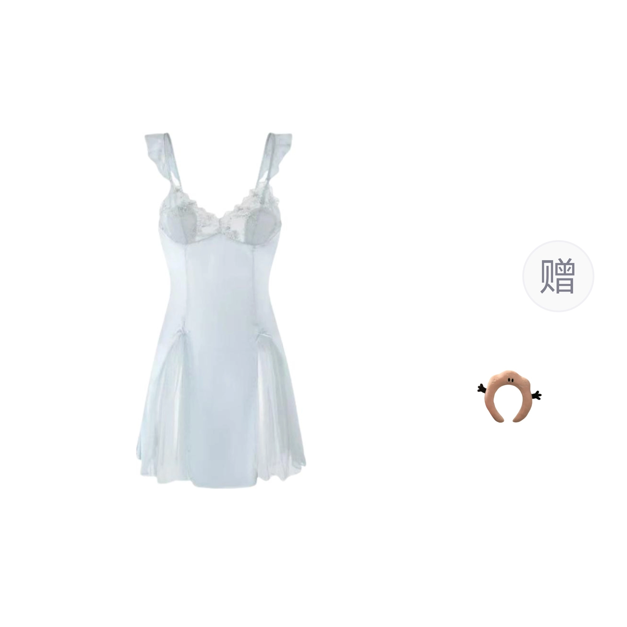 依钗 性感吊带睡裙女带胸垫睡衣夏季薄款网红纯欲风短款家居服连衣裙 女款