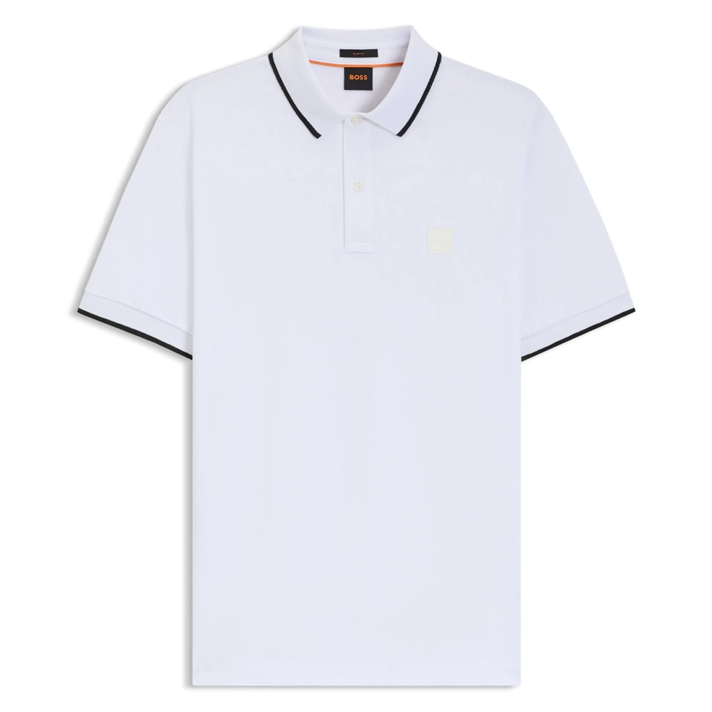 HUGO BOSS Stretch-Cotton Slim-Fit Polo Shirt With Logo Patch Polo