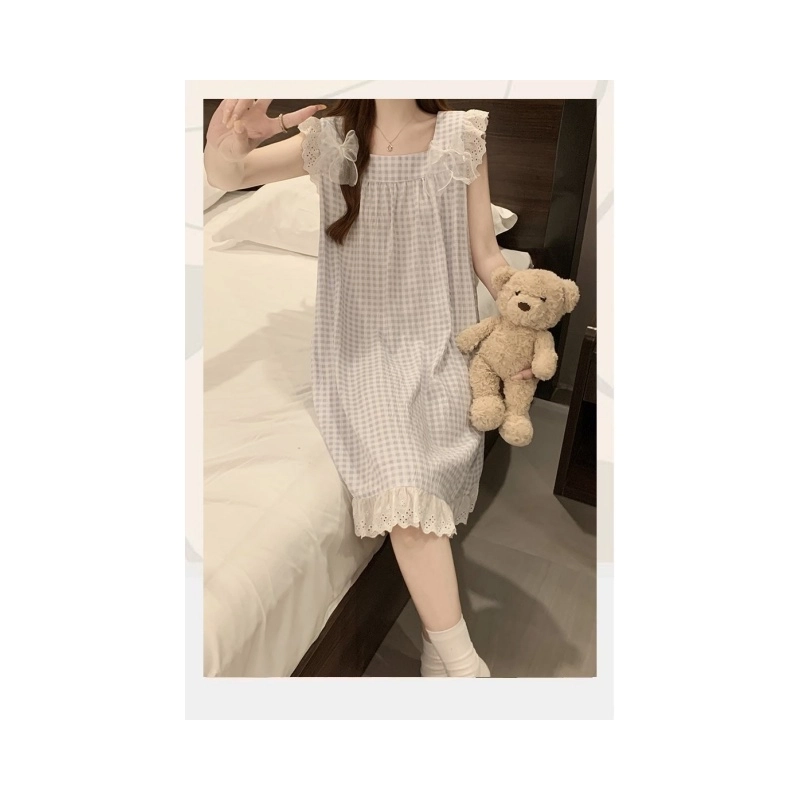依钗 甜美花边蝴蝶结可爱吊带连衣裙 女款