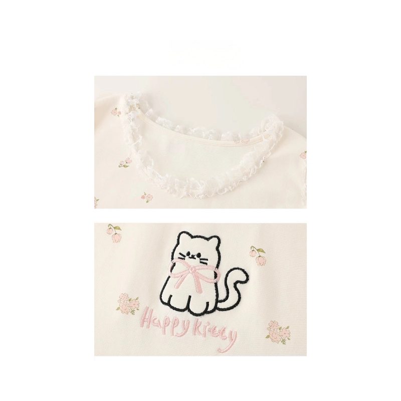 依钗 小猫卡通凉感睡衣背心可外穿家居服睡裙连衣裙 女款