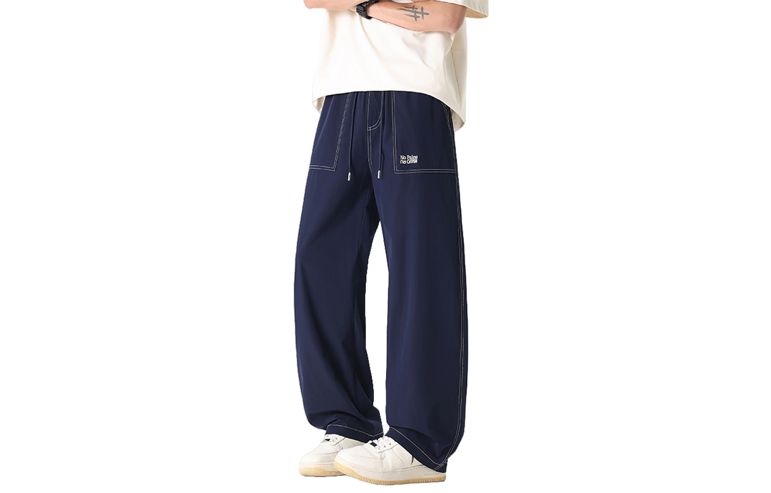 木林森 冰丝凉感直筒宽松显瘦垂坠透气休闲裤 男女同款