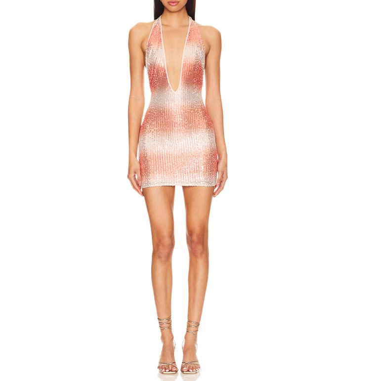 SUPERDOWN Angie Deep V Mini Dress